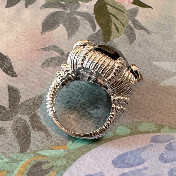 Jet Black Two Toned Heart Detail Ring Sz 7 Park Lane Jewelry Bellissimo Retired - Picture 6 of 9